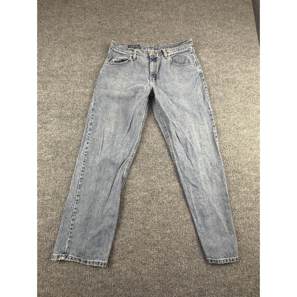 Wrangler Jeans Mens 32x30 Light Wash Blue Regular Fit Straight Classic Denim‎
